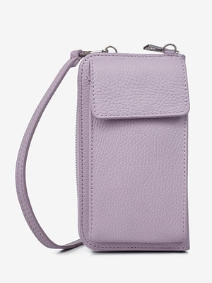 Кожаная сумка-клатч лилового цвета | 6777922