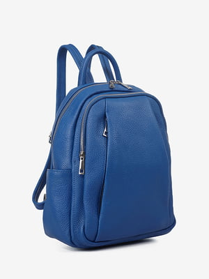 Синий кожаный рюкзак | 6777925