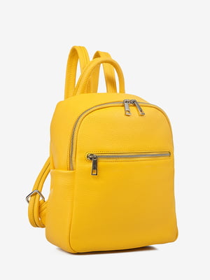 Жовтий шкіряний рюкзак | 6777929