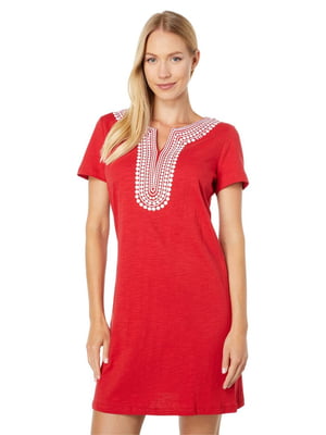 Красное платье с вышивкой | 6775624
