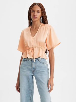 Оранжевая укороченная блуза | 6775633