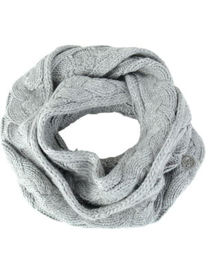 Серый вязаный шарф-хомут | 6775712