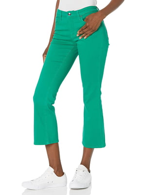 Укороченные зеленые джинсы-клеш | 6775730