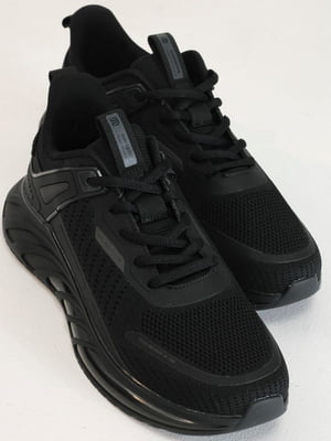 Черные текстильные кроссовки на шнуровке | 6777981