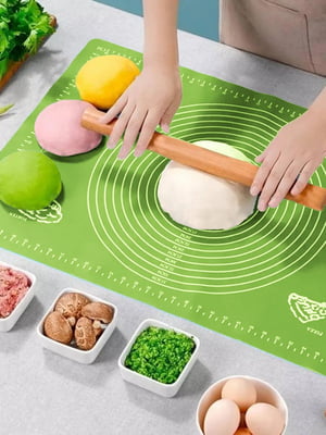 Силіконовий кондитерський килимок для розкочування тіста (50х70 см) — салатовий | 6776252