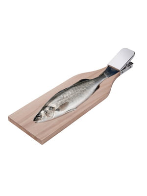Дошка обробна для чищення риби із затискачем з бука (60х14 см) | 6776304