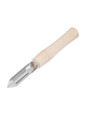 Овочечистка-рибочистка 2 в 1 з дерев'яною ручкою "Економка" (17.5 см) | 6776331