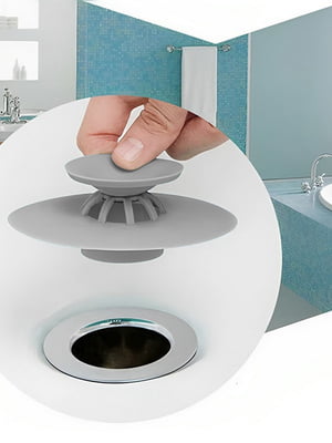 Силіконова пробка для ванни 2 в 1 / заглушка для ванної та раковини / фільтр-пробка для раковини | 6776358