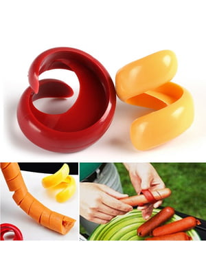 Набір ручних слайсерів із харчового пластику для нарізки сосисок (2 шт.) | 6776370