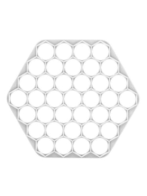 Пластикова пельменниця шестикутна (форма для приготування пельменів) Ø23 см — білий | 6776386