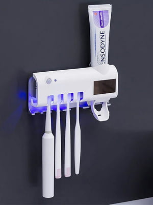 Стерилізатор тримач для зубних щіток на 4 секції з дозатором Multi-function Toothbrush Sterilizer UV | 6776591
