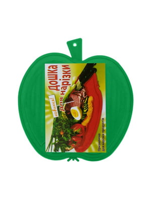 Дошка обробна пластикова для нарізки м'яса, риби, овочів та фруктів у формі яблука (220х210 мм) | 6776670