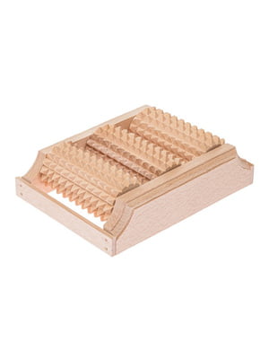Масажер для ніг дерев'яний зубчастий на 3 ролика “Праймед” (18.5х14х6 см) | 6776768