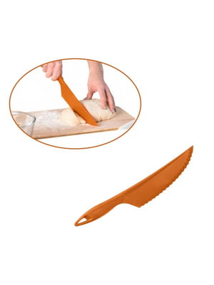 Пластиковий кухонний ніж для силіконового килимка крему, торта, тіста овочів та фруктів (30.5 см) — помаранчевий | 6776799