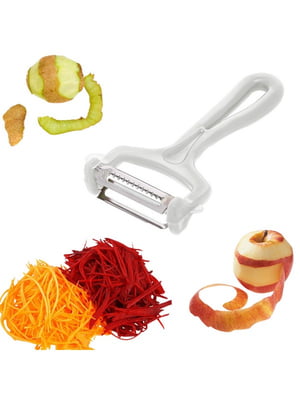 Овочечистка зубчаста та шинковка 2 в 1 для нарізування соломкою овочів і фруктів корейської моркви (13 см) | 6776827