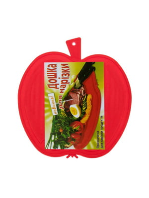 Дошка обробна пластикова для нарізування м'яса, риби, овочів і фруктів у формі яблука (220х210 мм) -червоний | 6776853