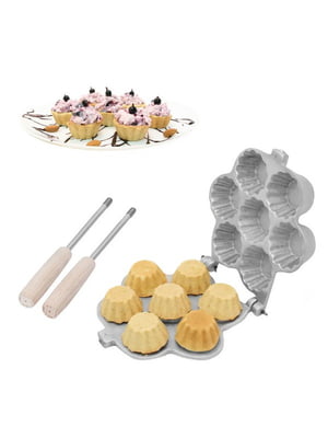Форма для випічки кексів, кошиків і тарталеток (7 кошиків) зі знімними ручками | 6777020