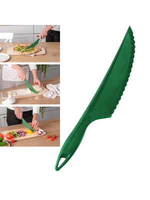 Пластиковий кухонний ніж для силіконового килимка крему, торта, тіста овочів і фруктів (30.5 см) — зелений | 6777091