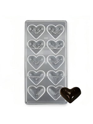 Форма пластикова для шоколадних цукерок (шоколаду) та желе «Сердечки» (27.5 х 13.5 х 2.4 см) | 6777175