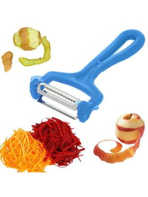 Овочечистка зубчаста та шинковка 2 в 1 для нарізування соломкою овочів і фруктів корейської моркви (13 см) | 6777275