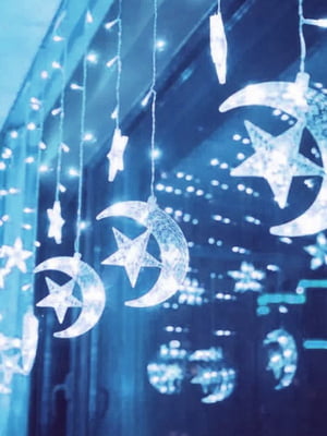 Новорічна світлодіодна гірлянда-шторка дощ "Зоряна завіса" (138 LED 2.5 метра, синій) | 6777298