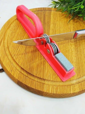 Точилка для кухонних ножів ручна механічна пластикова з точильним каменем | 6777351