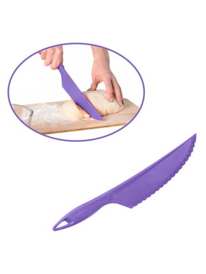Пластиковий кухонний ніж для силіконового килимка крему, торта, тіста овочів і фруктів (30.5 см) — фіолетовий | 6777422