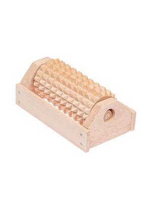 Масажер для ніг дерев'яний зубчастий на 1 ролик (12.5х7х6 см) | 6777498