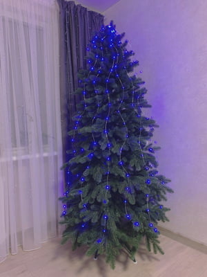 Новорічна світлодіодна нитка гірлянда "Кінський хвіст" (200 LED, 10 ниток синій) | 6777516
