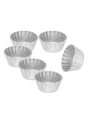 Набір із 6 форм алюмінієвих для випікання кексів "Ромашка" (8x5.5x3.7 см) | 6777546