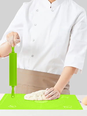 Качалка для тіста силіконова середня (31 см) — салатовий | 6777597