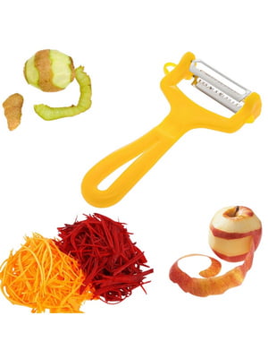 Овочечистка зубчаста та шинковка 2 в 1 для нарізування соломкою овочів і фруктів корейської моркви (13 см) | 6777610