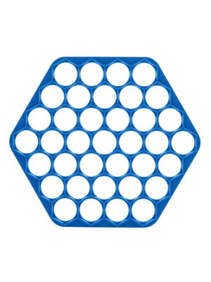 Пластикова пельменниця шестикутна (форма для приготування пельменів) Ø23 см — блакитний | 6777627