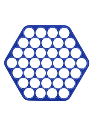 Пластикова пельменниця шестикутна (форма для приготування пельменів) Ø23 см — темно-синій | 6777702