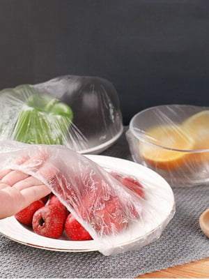 Універсальні пакети на гумці для зберігання продуктів у холодильнику кришка-чохол на тарілку (набір 100 шт.) | 6777705