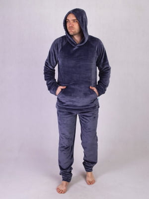 Тепла сіра піжама: худі і штани | 6780257
