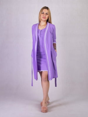 Комплект домашнього одягу: халат та нічна сорочка | 6780259