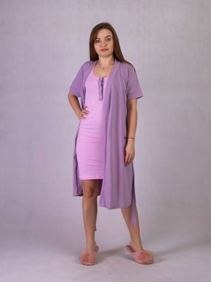 Комплект домашнього одягу: халат та нічна сорочка | 6780269