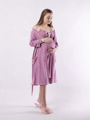 Комплект домашнього одягу: халат та нічна сорочка | 6780461