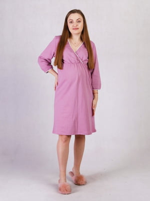 Рожева нічна сорочка для вагітних та годуючих груддю | 6780711