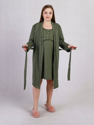 Комплект домашнього одягу: халат та нічна сорочка | 6780797