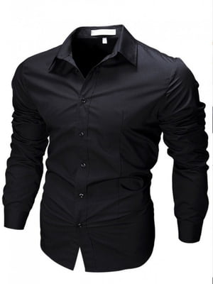 Чорна класична бавовняна сорочка | 6780950