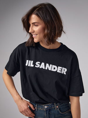 Трикотажна футболка з написом Jil Sander | 6781086