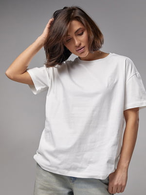 Біла однотонна футболка з вишивкою Ami Paris | 6781100