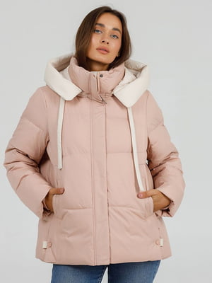 Об'ємна куртка світло-рожевого кольору | 6781660