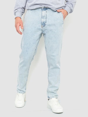 Голубые прямые джинсы с карманами | 6759277