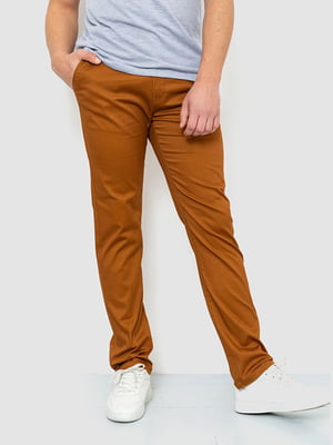 Прямые светло-коричневые брюки средней посадки | 6781835