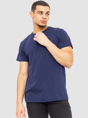 Базова темно-синя бавовняна футболка | 6782103