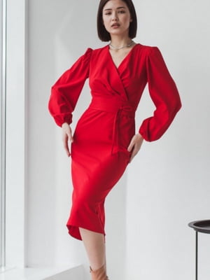 Сукня-міді червона класична | 6506489