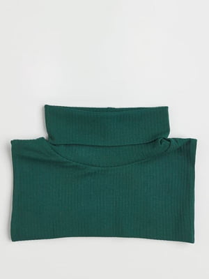 Зеленый шарф-манишка в рубчик | 6782330